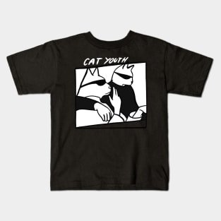 Cat Youth Cool Indie 90s Rock Music Aesthetic Kids T-Shirt